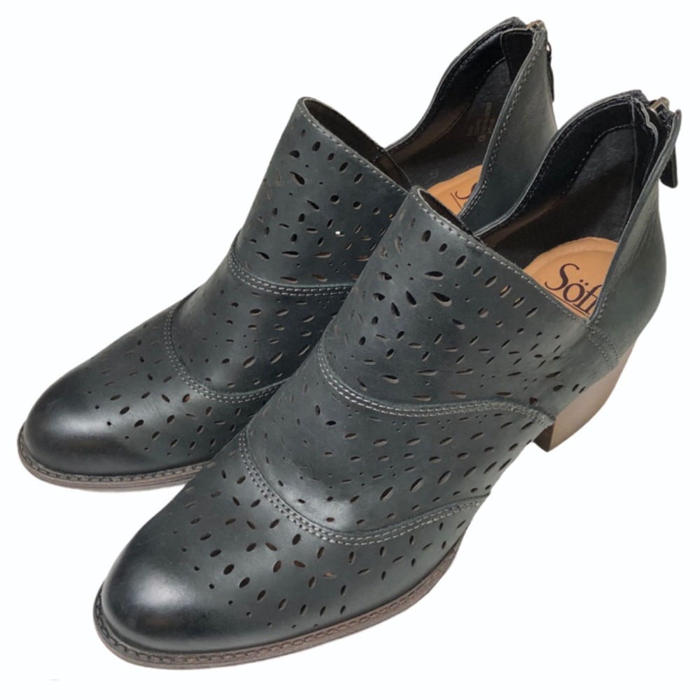 Sofft Wyoming Anthracite Ankle Bootie Western 10M
